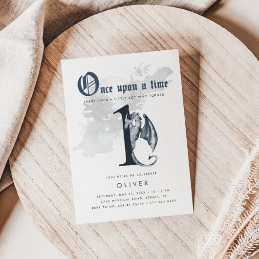 Einmal | Dragon 1st Birthday Einladung