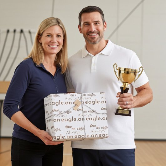 Einmal ein Adler, immer ein Adler. Brown Typografi Geschenkpapier