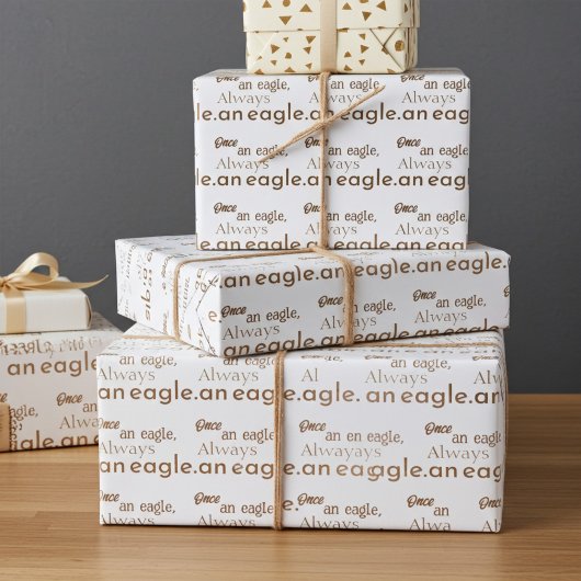 Einmal ein Adler, immer ein Adler. Brown Typografi Geschenkpapier