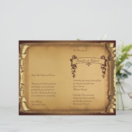 Einmal ein Hochzeitsprogramm (Stehend Vorderseite)