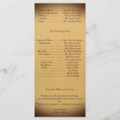 Einmal ein Hochzeitsprogramm Programm (Rückseite)