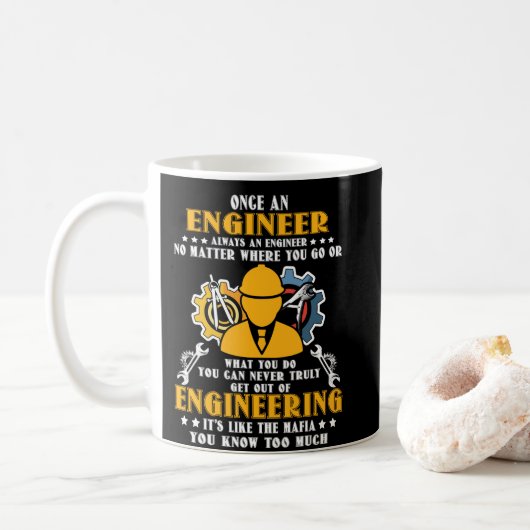 Einmal ein Ingenieur, immer ein Ingenieur, egal, w Kaffeetasse (Mit Donut)