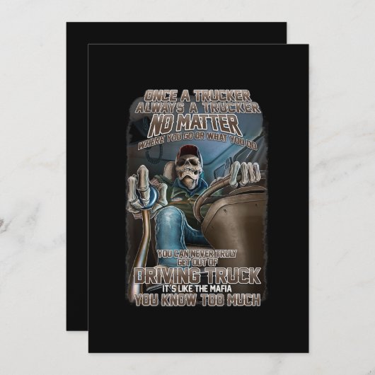 Einmal ein LKW-Fahrer immer ein Geschenk für LKWs. Einladung (Vorne/Hinten)