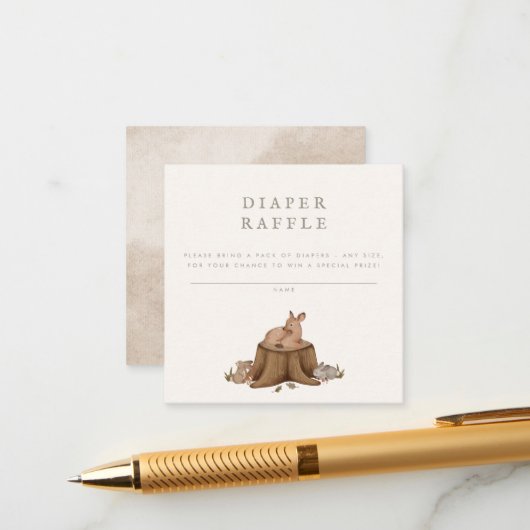 Einmal ein Wald-Windeln Begleitkarte (Vorderseite/Rückseite Beispiel)