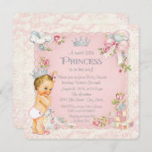 Einmal eine kleine Princess-Kinderdusche Einladung (Vorne/Hinten)