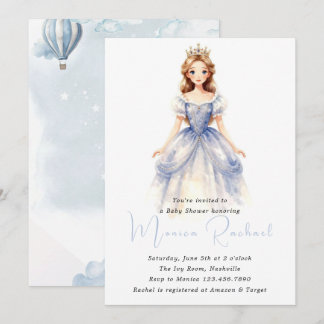 Einmal-eine-Prinzessin-Kutsche-Baby-Shower-Einladu Einladung