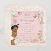 Einmal ethnische Prinzessin Baby Dusche Einladung (Vorne/Hinten)
