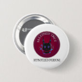 Einmal geatmet: Hypnotischer Dämonenschädel Button (Vorne & Hinten)