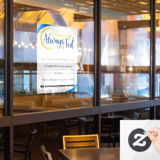 Einmal Gefüttert immer a Gefüttert Fensteraufkleber (Restaurantfenster)