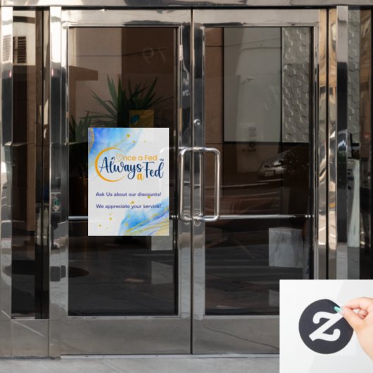 Einmal Gefüttert immer a Gefüttert Fensteraufkleber (Büro Tür)