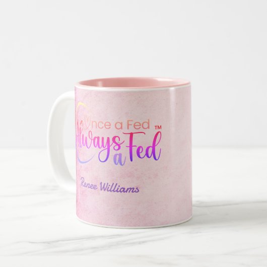 Einmal Gefüttert immer a Gefüttert Zweifarbige Tasse (Vorderseite Links)