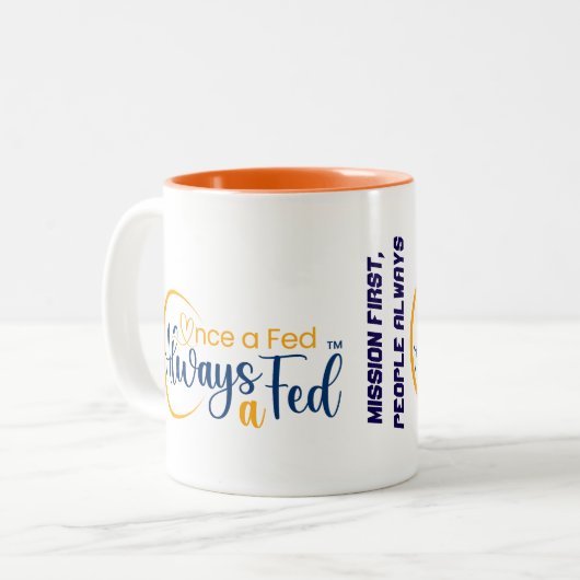 Einmal Gefüttert immer a Gefüttert Zweifarbige Tasse (Vorderseite Links)