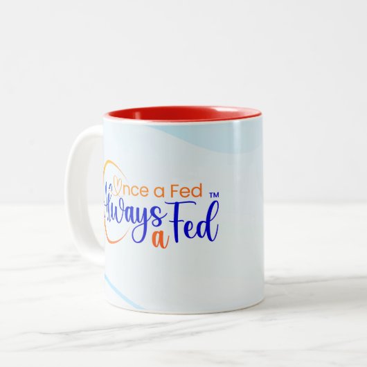 Einmal Gefüttert immer a Gefüttert Zweifarbige Tasse (Vorderseite Links)