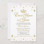 Einmal Gold Prinzessin zum Geburtstag Einladung (Vorderseite)