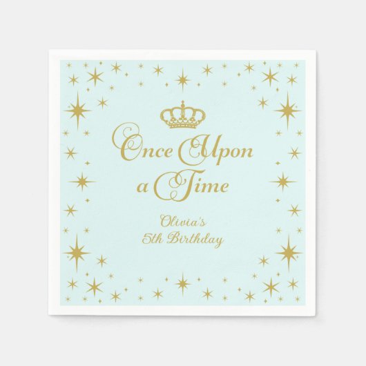 Einmal Gold Prinzessin zum Geburtstag Serviette (Vorderseite)