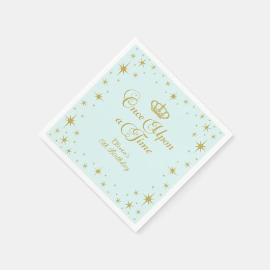 Einmal Gold Prinzessin zum Geburtstag Serviette (Ecke)