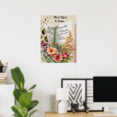 Einmal | Hochzeit eines Blumenbuchs Poster (Heimbüro)