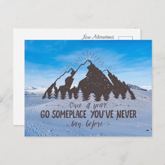Einmal im Jahr irgendwo hin Postkarte (Vorne/Hinten)