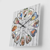 Einmal in der 12. Generation herzerformtes Foto Gr Quadratische Wanduhr (Winkel)