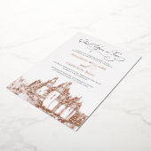 Einmal in der Märchen Hochzeit Rose Gold Folieneinladung (Gedreht)