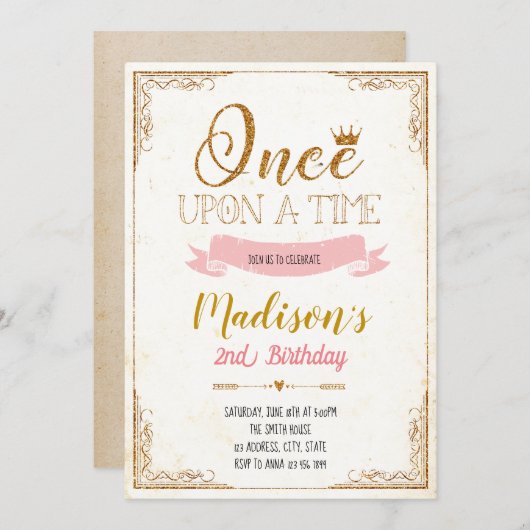 Einmal in der Party Einladung (Vorne/Hinten)