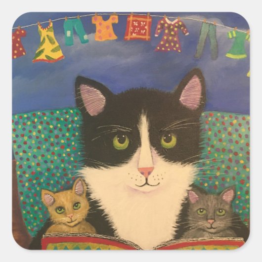 Einmal in der Zeit Quadratischer Aufkleber (Vorderseite)