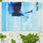 Einmal in einem blauen Elch Geschirrtuch (Gefaltet)