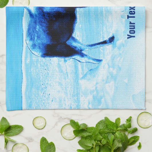 Einmal in einem blauen Elch Geschirrtuch (Gefaltet)