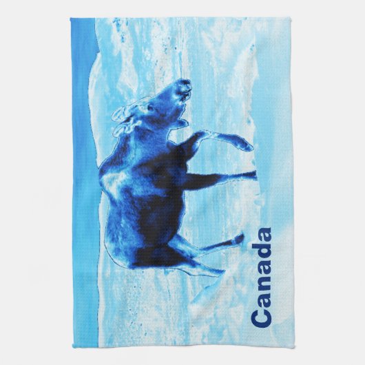 Einmal in einem blauen Elch Handtuch (Vertikal)