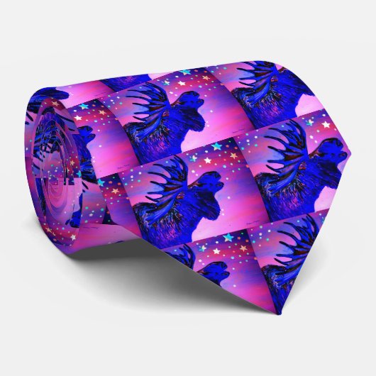 einmal in einem blauen Elch Krawatte (Gerollt)