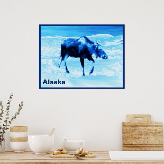 Einmal in einem blauen Elch Poster (Küche)