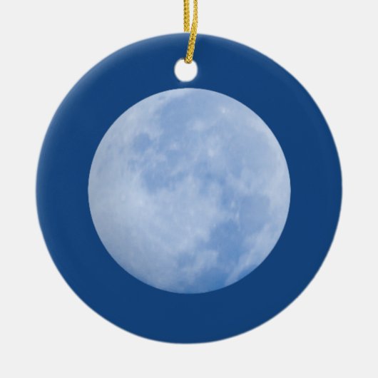 einmal in einem blauen Mond mit Verzierung Keramik Ornament (Vorne)