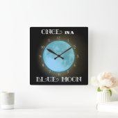 "Einmal in einem blauen Mond" Quadratische Wanduhr (Zuhause)