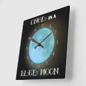 "Einmal in einem blauen Mond" Quadratische Wanduhr (Winkel)