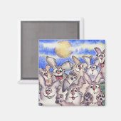 Einmal in einem Bunny Moon Cartoon Rabbit Magnet (Vorderseite/Rückseite)