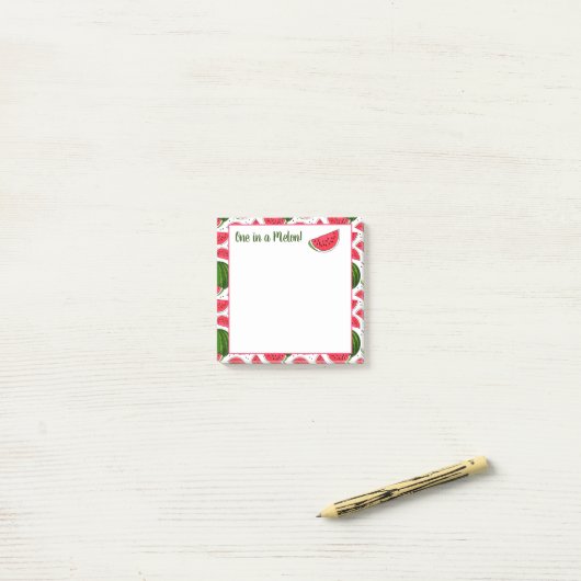Einmal in einem Melon-Post-It-Notes Post-it Klebezettel (Auf Schreibtisch)