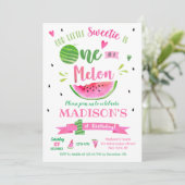 Einmal in einem Melon Watermelon Geburtstag Einlad Einladung (Stehend Vorderseite)