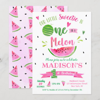 Einmal in einem Melon Watermelon Geburtstag Einlad Einladung
