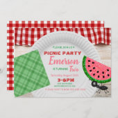 Einmal in einer Melone, Wassermelone Einladung, Pi Einladung (Vorne/Hinten)