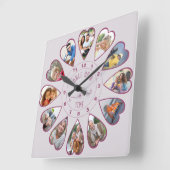 Einmal in einer Zeit von 12 Herz geformte Fotos ro Quadratische Wanduhr (Winkel)
