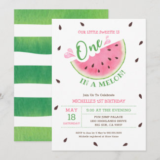 Einmal in Melone Einladung zum 1. Geburtstag