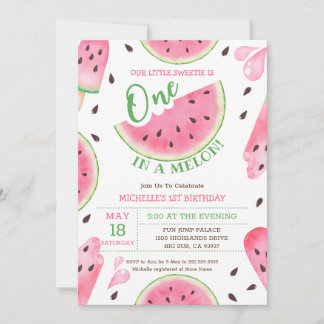 Einmal in Melone Einladung zum 1. Geburtstag