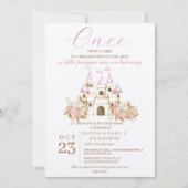 Einmal in Rosa Burg Princess Baby Dusche Einladung (Vorderseite)