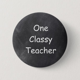Einmal klassischer Lehrer Chalkboard Design Gesche Button