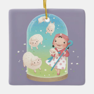 Einmal: Kleine Bo Peep Illustration Art Keramikornament