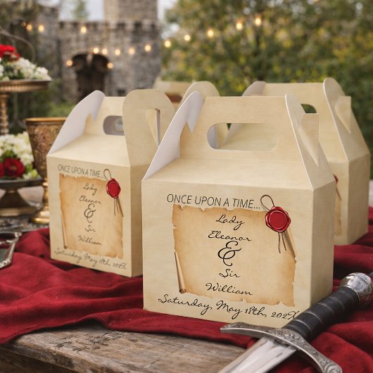 Einmal mittelalterliches Scroll Wax Siegel Geschenkschachtel