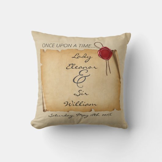 Einmal mittelalterliches Scroll Wax Siegel Kissen (Vorderseite)