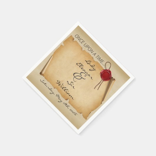 Einmal mittelalterliches Scroll Wax Siegel Serviette (Ecke)