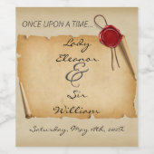 Einmal mittelalterliches Scroll Wax Siegel Weinetikett (Einzelnes Label)