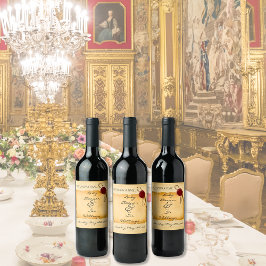 Einmal mittelalterliches Scroll Wax Siegel Weinetikett